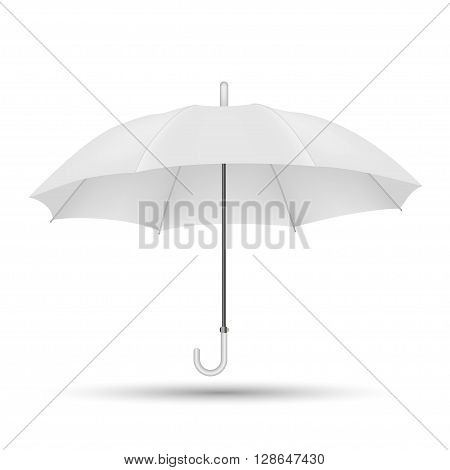 White ambrella isolated on white background .