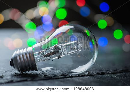 Vintage Halogen Bulb With Color Lights