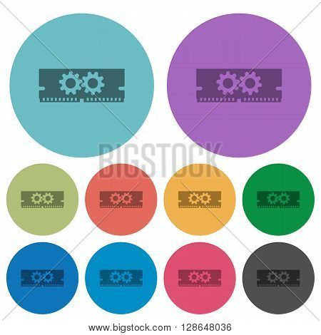 Color memory optimization flat icon set on round background.