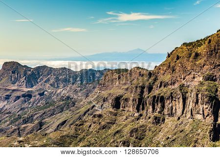 Caldera De Tejeda From Cruz de Tejeda Viewpoint - Tejeda Gran Canaria Canary Islands Spain