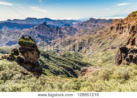 Caldera De Tejeda From Cruz de Tejeda Viewpoint - Tejeda Gran Canaria Canary Islands Spain