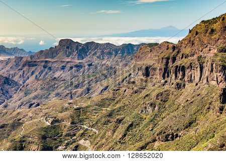 Caldera De Tejeda From Cruz de Tejeda Viewpoint - Tejeda Gran Canaria Canary Islands Spain