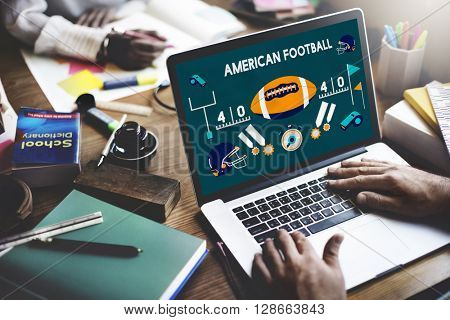 American Football Competition Game Goal Play Concept