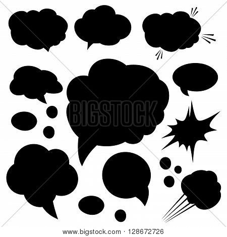 A set of comic bubbles and elements