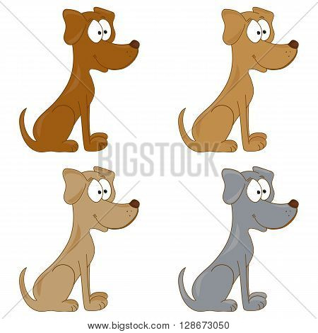 Hand drawn dog in cartoon style. Adopt a dog. Dog adoption concept. Happy dog in cartoon style.