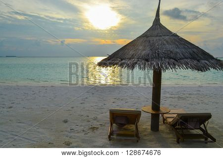 Beauty and exotic sunset on beach of Maldives islands.
** Note: Soft Focus at 100%, best at smaller sizes