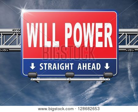 Will power of the mind or self dicipline or determination control thoughts