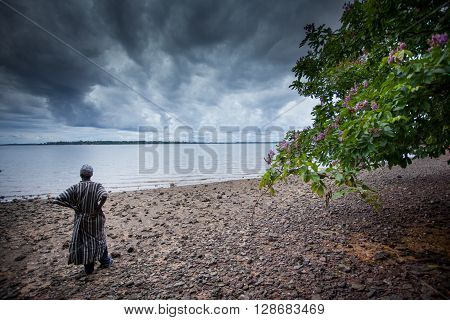 Sierra Leone, West Africa - June 2, 2013: the beaches of the Bunce Island, situated in Freetown Harbour