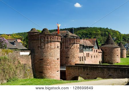 Medieval City Walls of Buedingen with Jerusalemer Tor Hesse Germany