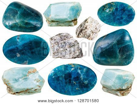 Set Of Various Apatite Natural Mineral Stones