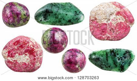 Set Of Various Zoisite Natural Mineral Stones