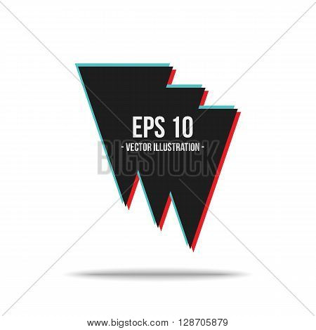 Abstract treangles geometric vector banner in black and red colors