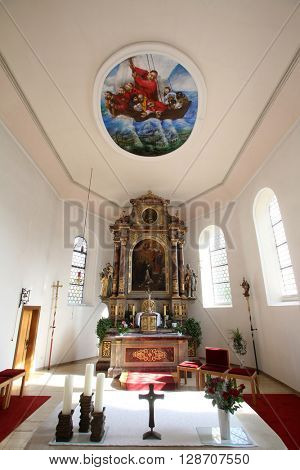 PRIMISWEILER, GERMANY - OCTOBER 20: Church of St. Clement in Primisweiler, Germany on October 20, 2014.