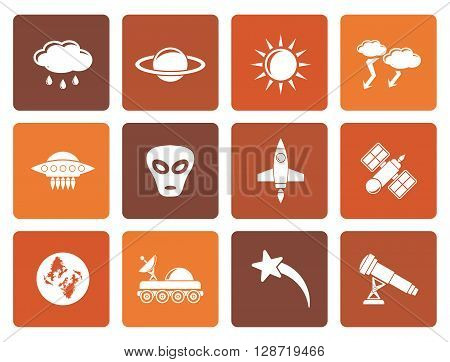 Flat Astronautics and Space and universe Icons - Vector Icon Set