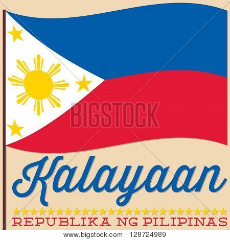 Flag Philippine Independence Day Card In Vector Format.