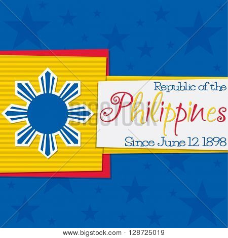 Funky Philippine Independence Day Card In Vector Format.
