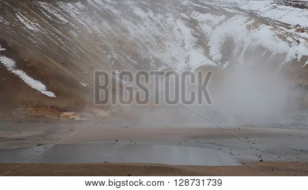 Gunnuhver Geothermal field at Reykjanes Peninsula in the island of Iceland