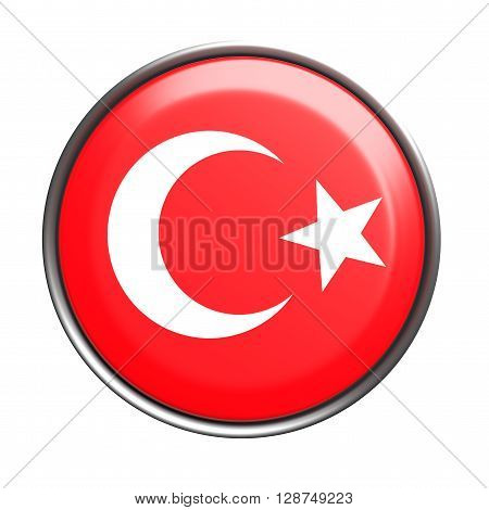 Button With Turkey Flag