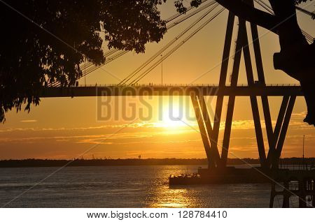 Costanera, Bridge General Belgrano Over Parana River, Corrientes, Argentina