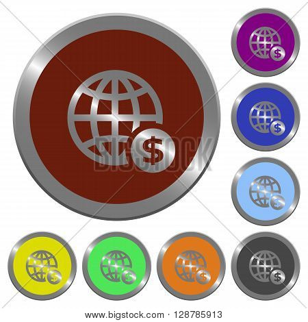 Set of color glossy coin-like online payment buttons.
