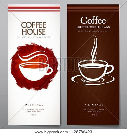 Coffee menu with a list of drinks.
