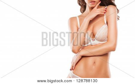 Beautiful sporty woman body. Sexy body of a beautiful woman. Slim tanned woman's body. Beautiful sexy female slim tanned body
