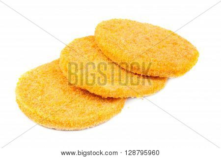 three fish burgers isolated on white background