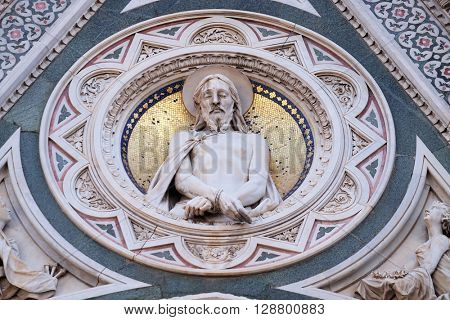 FLORENCE, ITALY - JUNE 05: Christ Bound, Portal of Cattedrale di Santa Maria del Fiore (Cathedral of Saint Mary of the Flower), Florence, Italy on June 05, 2015