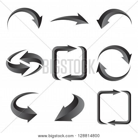 Set of arrows. Illustration for design on white background.Vector illustration