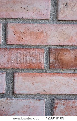 Red brick masonry wall texture and background