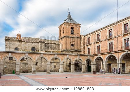AVILA,SPAIN - APRIL 23,2016 -Small Market place of Avila. Avila is a Spanish town located in the autonomous community of Castile and Leon .