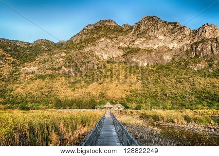 Beautiful landscape with blue sky at Khao Sam Roi Yot National Park Prachuap khiri khan Thailand