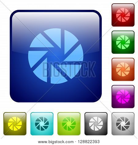 Set of color aperture glass web buttons.