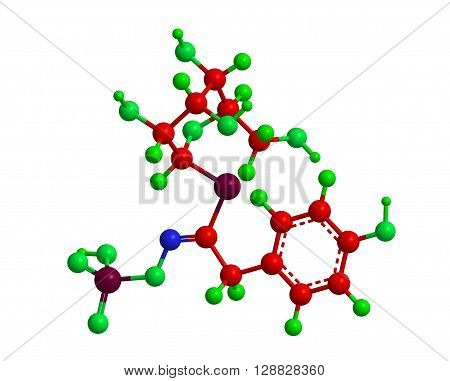 Molecular structure of Sinalbin - glucosinolate found in the seeds of white mustard 3D rendering