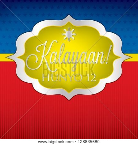 Elegant Label Philippine Independence Day Card In Vector Format.