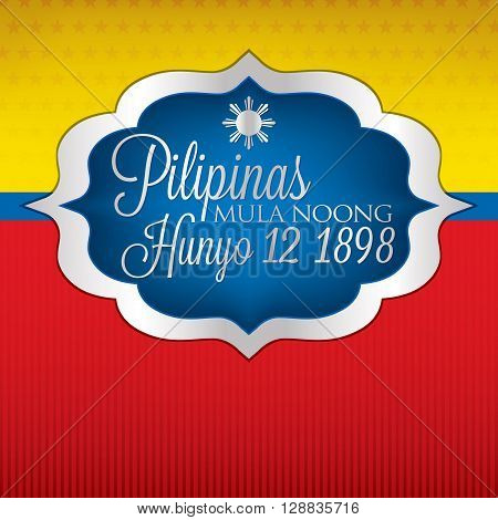 Elegant Label Philippine Independence Day Card In Vector Format.