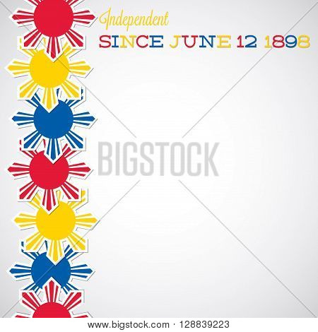 Line Philippine Independence Day Card In Vector Format.
