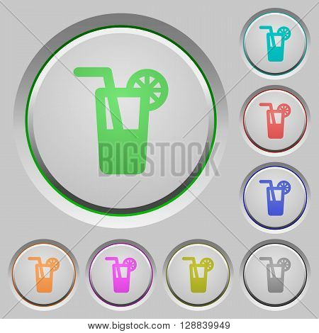 Set of color long drink sunk push buttons.