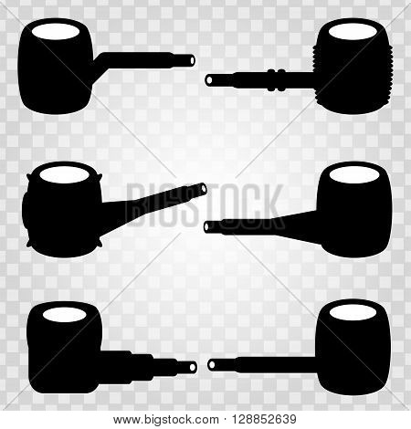 pipe smoking collection of monochrome icons vector illustration abstract high quality