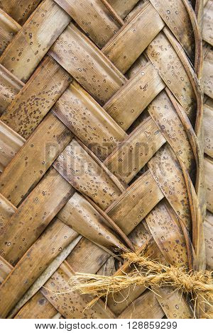 Pattern Of Interweaving Brown Palm Leaves