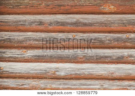 Wooden wall from logs as a background texture