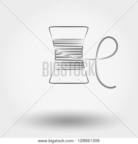 Simple line web icon Spool of thread. Vector illustration on a white background. Doodle, cartoon style.