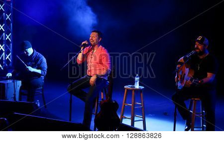 PATCHOGUE, NY-FEB 3: Musician Craig Morgan (C) performs onstage at The Emporium on February 3, 2016 in Patchogue, New York.