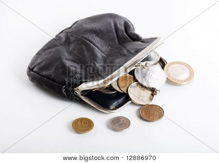 오래 된 가죽 지갑