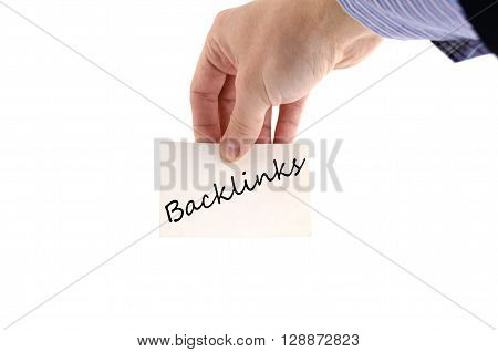 Backlinks text concept isolated over white background