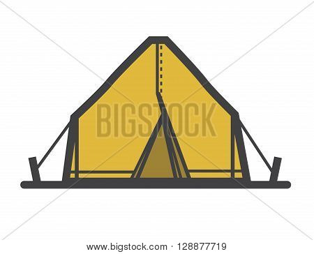 Tourist tent icon or logo, cartoon style vector.
