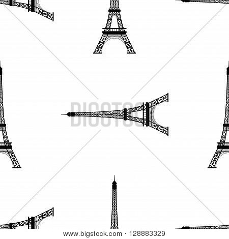 Eiffel tower, Paris, France. Seamless background. Eiffel tower monument icon repeating. Seamless pattern.