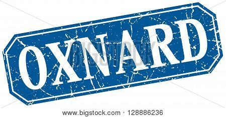 Oxnard blue square grunge retro style sign