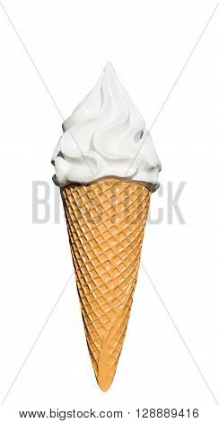 ice cream on a white background refreshment, twirl, crispy