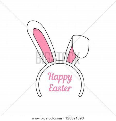 mask from outline rabbit ears. concept of marketing ploy, maschera, celebrate, seasonal, masquerade, catholic feast. isolated on white background. flat style modern logo design vector illustration